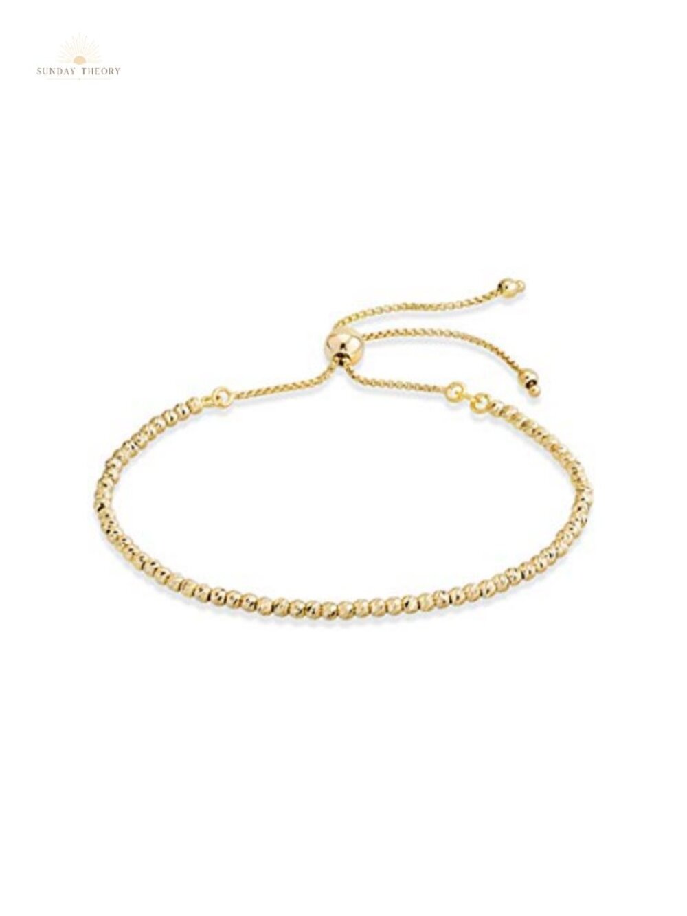 Miabella 925 Sterling Silver or 18K Gold Plated Diamond-Cut Adjustable Bolo